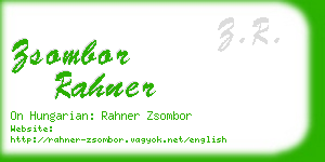 zsombor rahner business card
